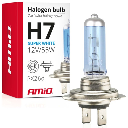 ŻARÓWKA SAMOCHODOWA H7 SUPER WHITE 4200K BIAŁA XENON LOOK 12V 55W PX26d E4