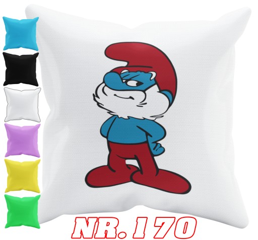 POSZEWKA NA PODUSZKĘ JAŚKA DO PRZEDSZKOLA PAPA SMERF + IMIĘ GRATIS