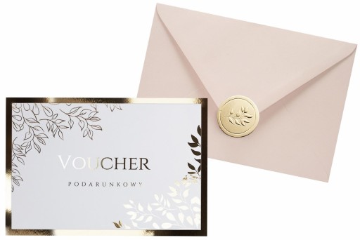 VOUCHER ZŁOTY KARTA UPOMINKOWA BON PODARUNKOWY SREBRNY ROSE GOLD + koperta