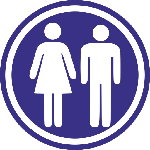 Naklejka informacyjna WC toaleta damsko męska 10cm