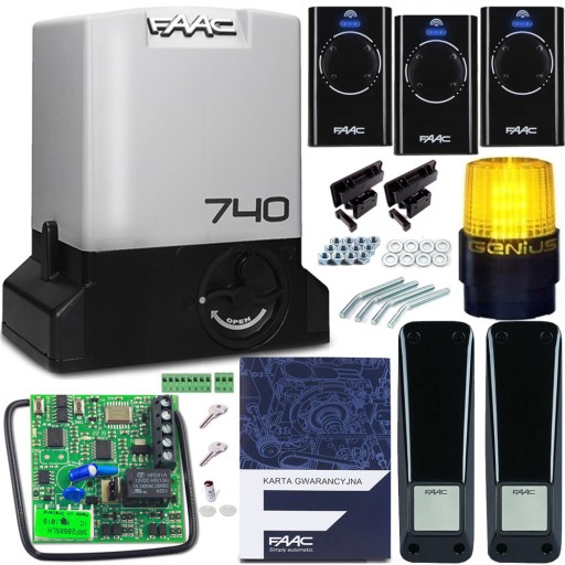 Zestaw napęd Delta 2 FAAC 740 PILOTY Lampa LED