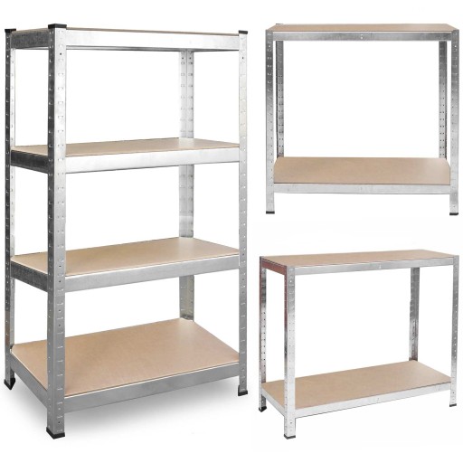 REGAŁ MAGAZYNOWY METALOWY GARAŻOWY DO SPIŻARNI PIWNICY GARAŻU 150x75 625kg