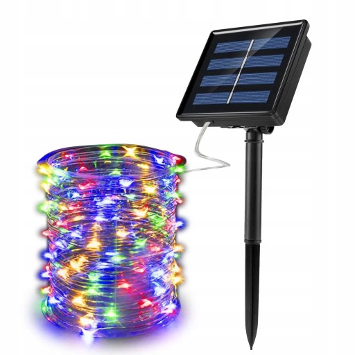GIRLANDA SOLARNA OGRODOWA LAMPKI LED 30 ŻARÓWEK