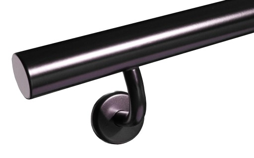 Poręcz ścienna, schodowa, okrągła L 410cm, czarna, biała, grafit, LOFT