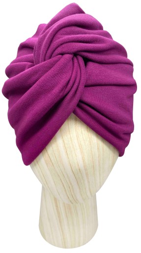 Czapka Turban Twist bawełniany Biskupi Fiolet