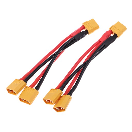 2pcs XT60 Connector Plug Male to Dual Female with 10cm 14AWG Silicone Wire