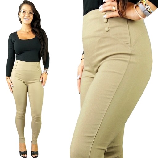 SPODNIE z WYSOKIM STANEM jeans MODELUJĄCE vic, M/L