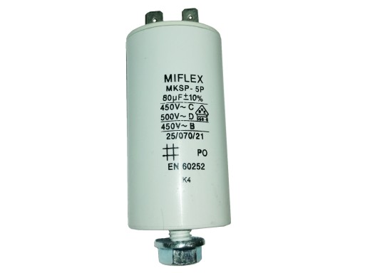 Kondensator 80uF +/- 10% MIFLEX MKSP-5P Silnikowy