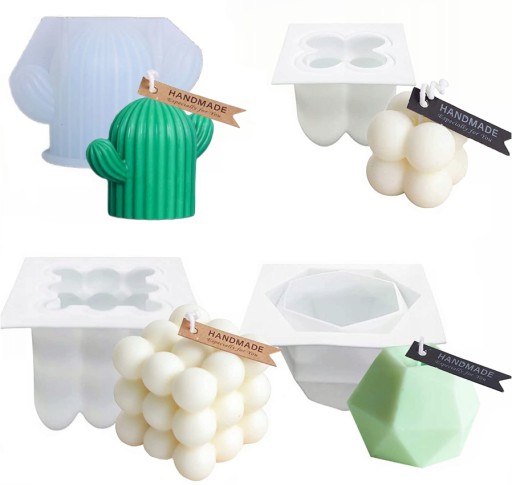 Zestaw Form Silikonowych do Świec Mydła Gipsu DIY