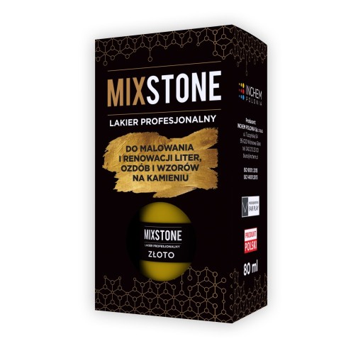 Lakier do dekoracji kamienia MIXSTONE 80ml ZŁOTY