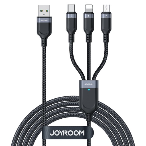 JOYROOM MOCNY KABEL USB PRZEWÓD 3w1 do IPHONE MICRO TYP-C USB-C 30CM