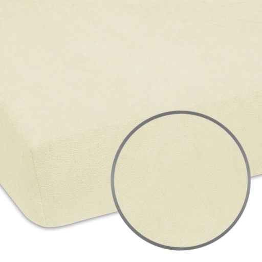 PRZEŚCIERADŁO FROTTE GRUBE KREMOWE ECRU Z GUMKĄ NA ŁÓŻKO 80x180 cm