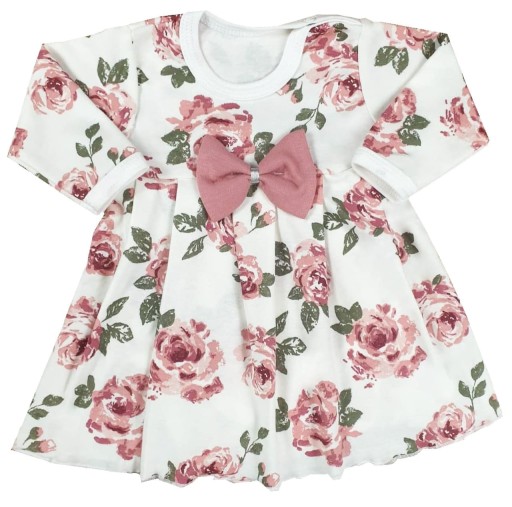 Body sukienka dziecięca, Retro Róża r.86