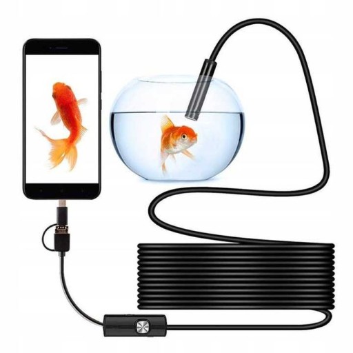 KAMERA ENDOSKOPOWA INSPEKCYJNA DO TELEFONU 3W1 5M USB