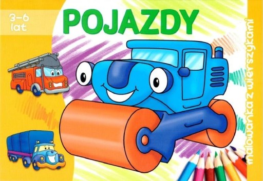 Pojazdy. Malowanka z wierszykami