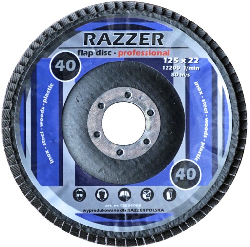 Tarcza listkowa lamelka 125 GR.40 INOX