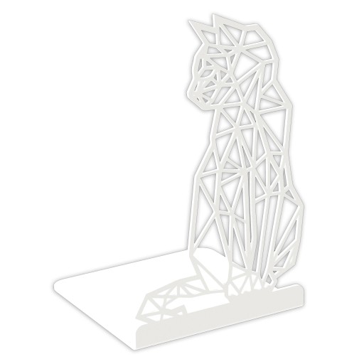 Podpórka do książek Biały KOT 3D PiękneCięcie