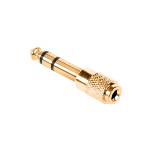Złącze Jack przejściówka stereo 6.3 - 3.5 złoty