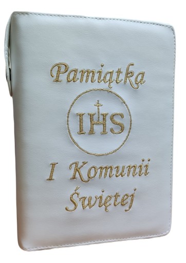 Etui na Biblię Tysiąclecia 16x22 biały haft kom
