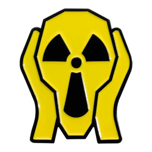 Metalowa Przypinka Znak Promieniowanie Maska Krzyk Pin