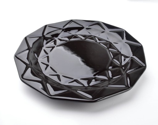 Talerz obiadowy płaski Adel Black czarny 24 cm