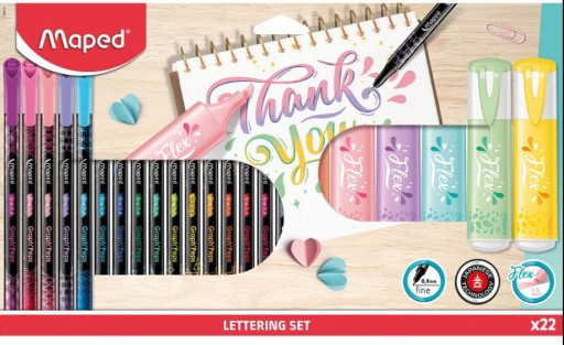 Zestaw do letteringu 22 elementy MAPED
