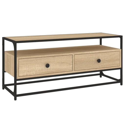 Szafka pod TV, dąb sonoma, 100x35x45cm, materiał drewnopochodny