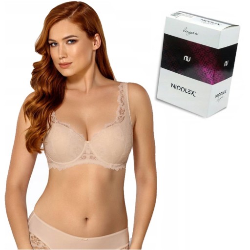 Biustonosz Full Cup Nipplex Telimena beżowy 70D