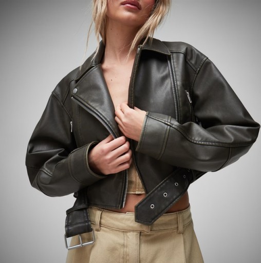 NOWA KURTKA damska ramoneska MISSGUIDED Washed PU r. S