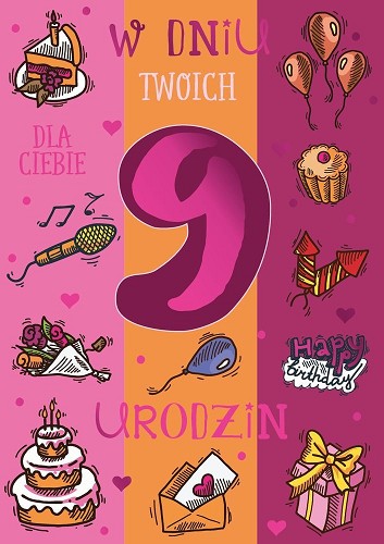 9 urodziny kartka z życzeniami zabawna super PR333