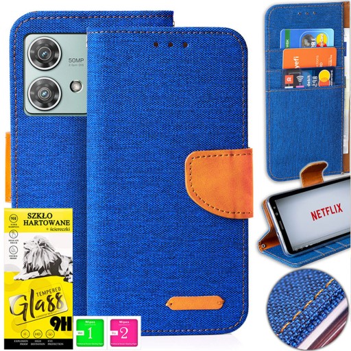 Etui Portfel Case MAGNES KOLORY OBUDOWA SZKŁO 9H do Motorola Edge 40 Neo