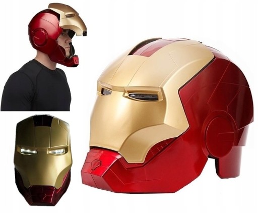 MASKA KASK IRON MAN ŚWIECĄCA OTWIERANA LED COSPLAY