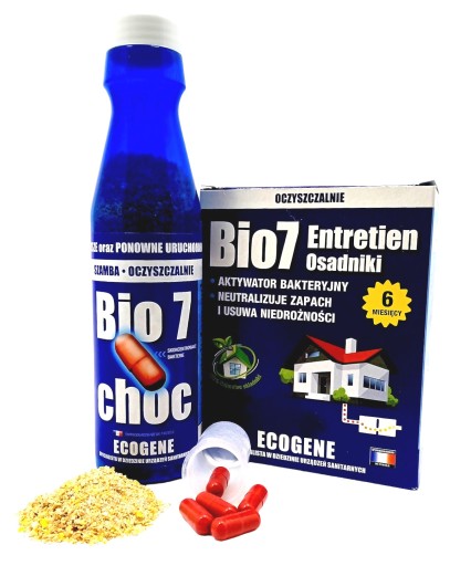 BIO7 ENTRETIEN 480 G +BIO7 CHOC BIOAKTYWATOR BAKTERIE DO OCZYSZCZALNI