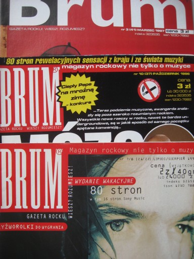 BRUM Rock Voo Voo, KULT Nick Cave, Techno, Kora, Kazik - 3 numery 1995-1997