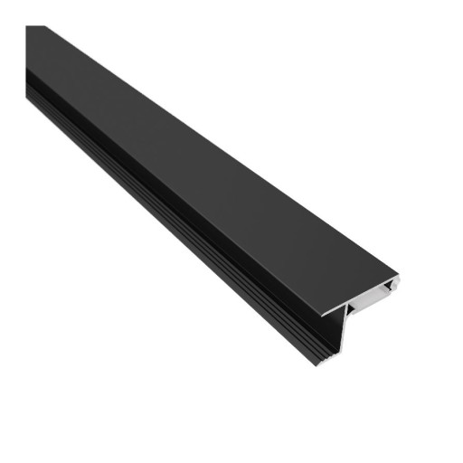Profil aluminiowy CZARNY LED wieńcowy 2 m nakładany klosz mleczny