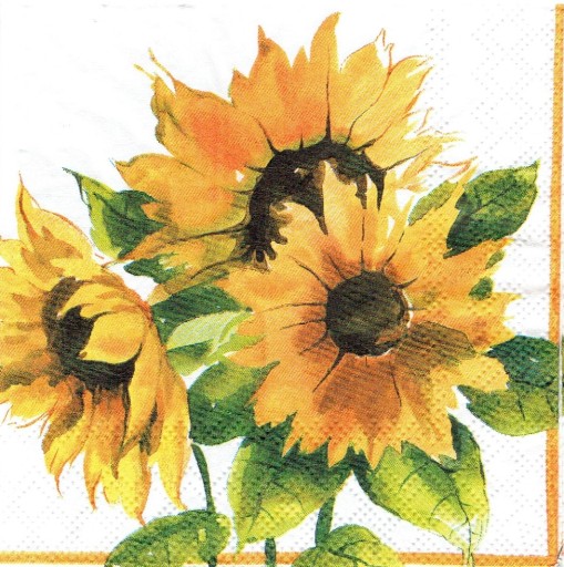 Serwetka MAŁA 25x25cm 293M Kwiaty słoneczniki 1 sztuka