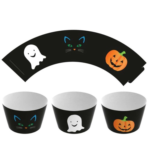 PAPILOTKI HALLOWEEN duch dynia kot PAPIEROWE