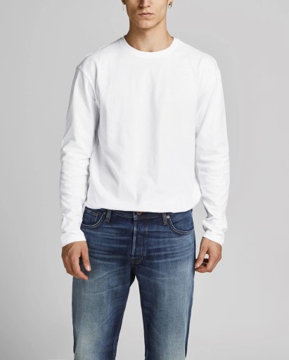Koszulka z długim rękawem męska JACK&JONES biała S