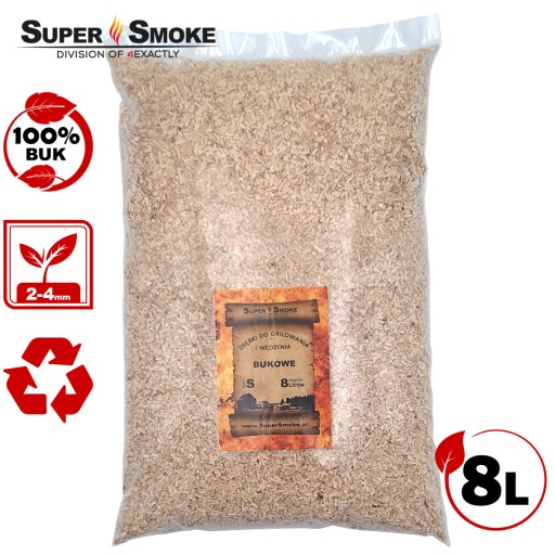 SUPER SMOKE Zrębki wędzarnicze BUK size: S 8 litrów