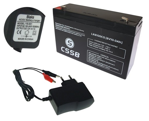 Akumulator VRLA AGM 6V 10Ah + ŁADOWARKA LED