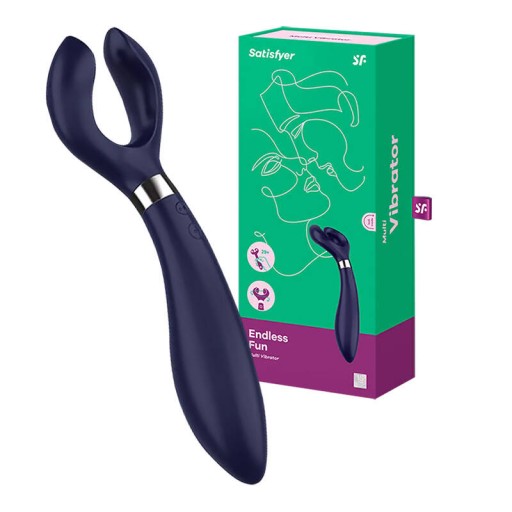 SATISFYER POSUWISTY WIBRATOR DWUSTRONNY DLA PAR MASAŻER ŁECHTACZKI SUTKÓW