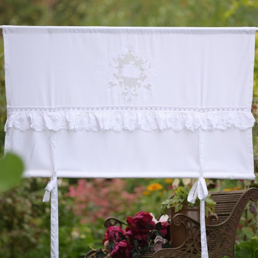Roleta rzymska haft ażurowy Richelieu Shabby Chic