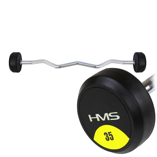 SZTANGA TRENINGOWA ŁAMANA STAŁA GUMOWANA 35KG