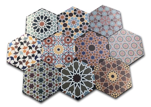 PŁYTKI HEKSAGON PATCHWORK 33x28 ANDALUSI KOLOROWE