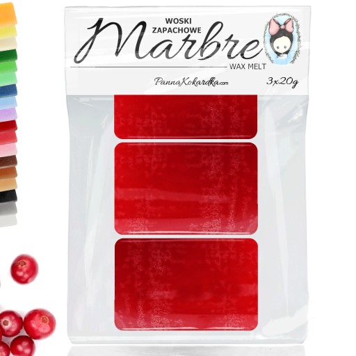 WOSK ZAPACHOWY do kominka ZESTAW 3SZT ŻURAWINA Cranberry woski olejek małe