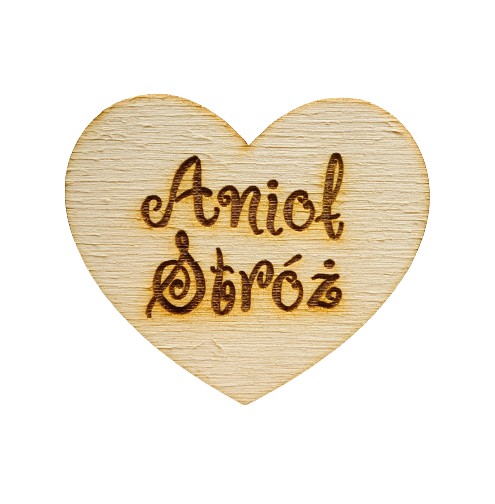 Serduszko serce z napisem anioł stróż napis 4cm w2