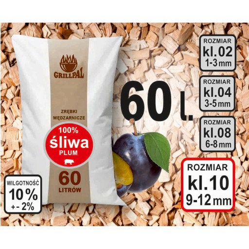 Zrębki wędzarnicze ŚLIWA KL-10/60L GRILLPAL