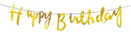Girlanda urodzinowa HAPPY BIRTHDAY ZŁOTA baner Ji