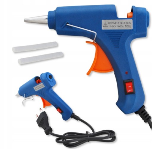 PISTOLET DO KLEJENIA NA GORĄCO 20W + WKŁADY KLEJU