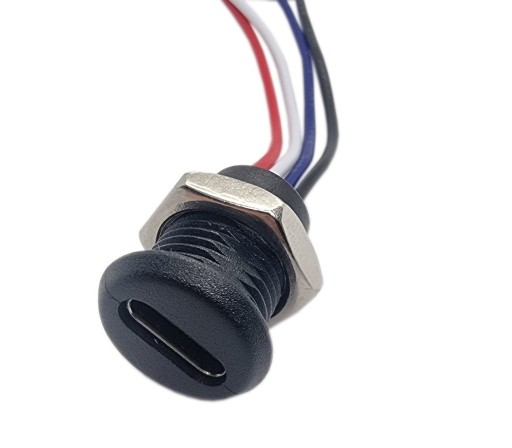 Gniazdo USB-C 4 przewody do obudowy